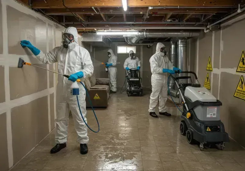 Basement Moisture Removal and Structural Drying process in West Elsdon, IL